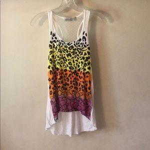 Neon Leopard & Flower Tank Size Small